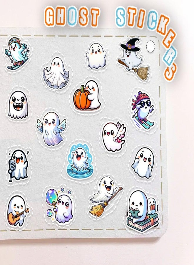 Auconda 100 PCS Halloween Ghost Theme Vinyl Stickers, Cute Ghost Decorative Stickers for Parties, Suitable for Children, Teens, and Adults, Ideal for Water Bottles, Laptops, and Cups - Image 4